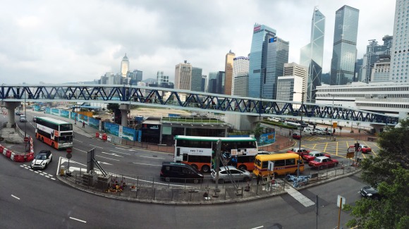A rather wonky panorama taken from the IFC Apple Store